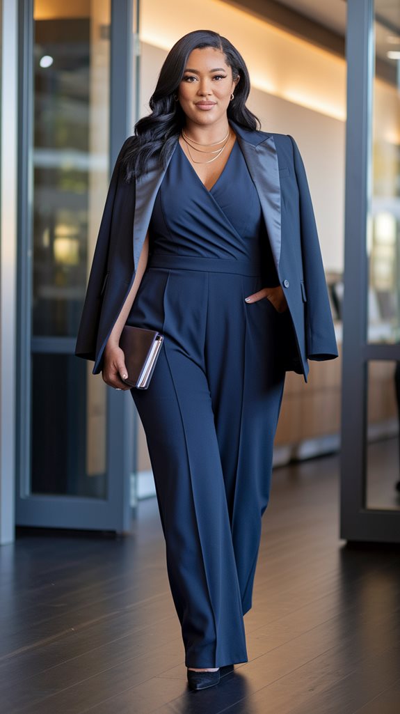 chic blazer jumpsuit combination