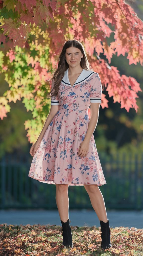 chic floral dress ensemble