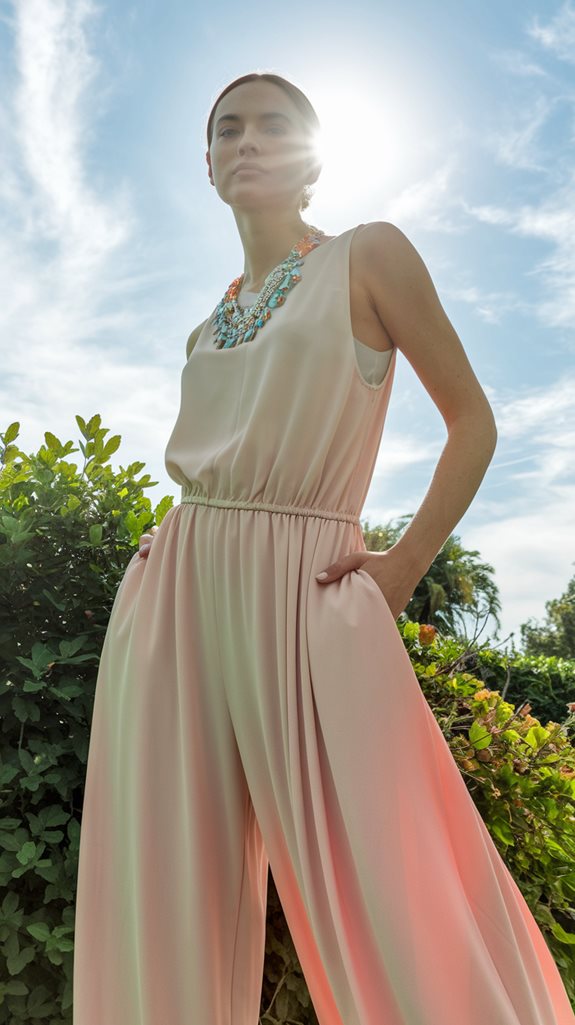 chic sleeveless jumpsuit accessory