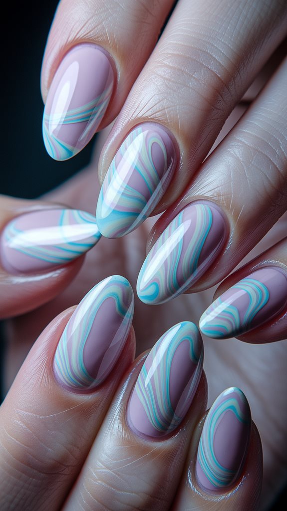 colorful abstract nail design