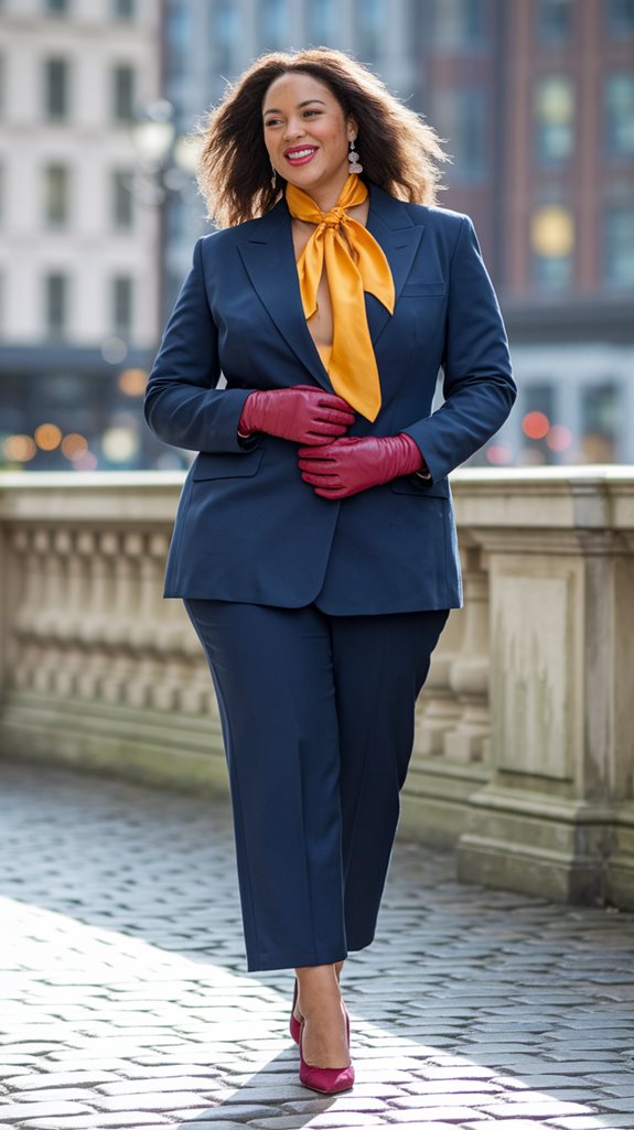 colorful accessories with blazer