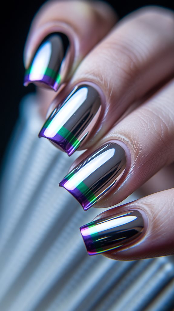 colorful metallic sheen reflection