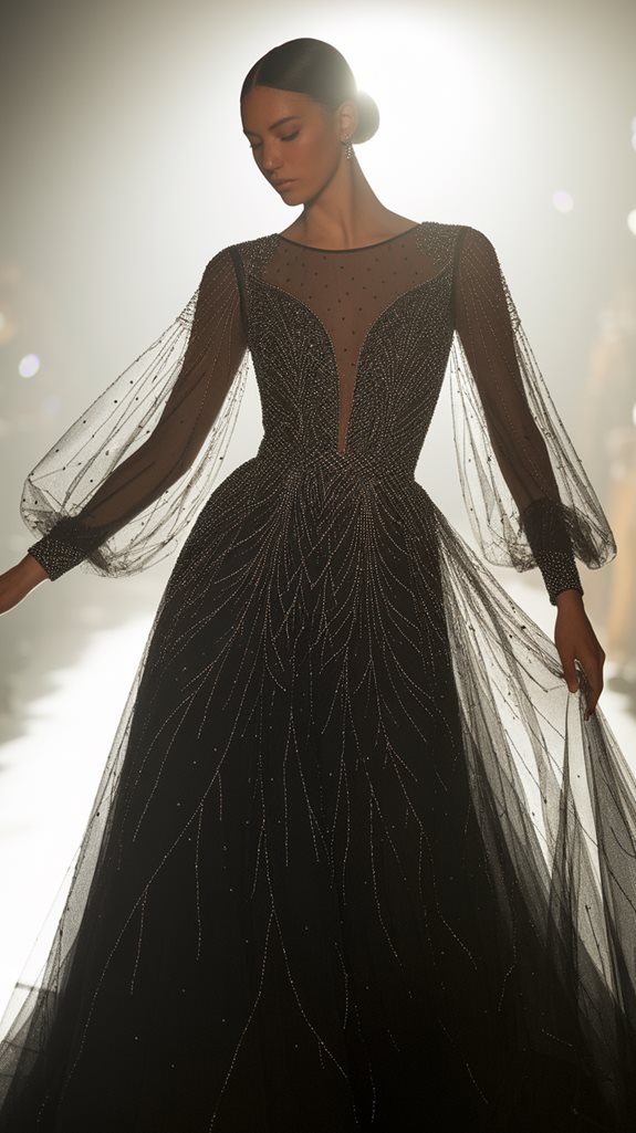 elegant beaded gown design