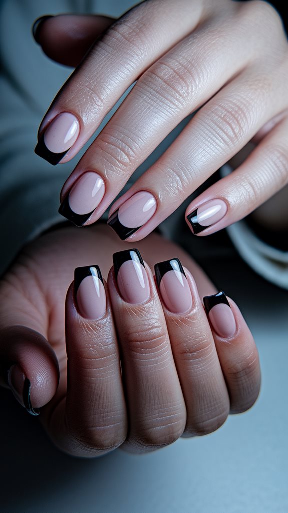 elegant black nail design