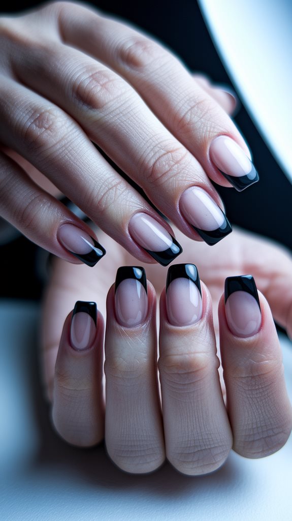elegant black nail design