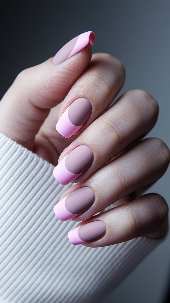 elegant matte pink nails