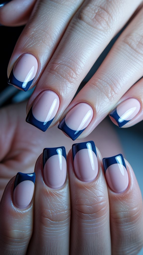 elegant navy blue manicure