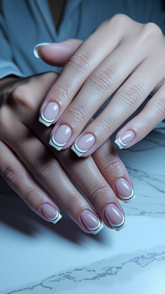 elegant two tone manicure