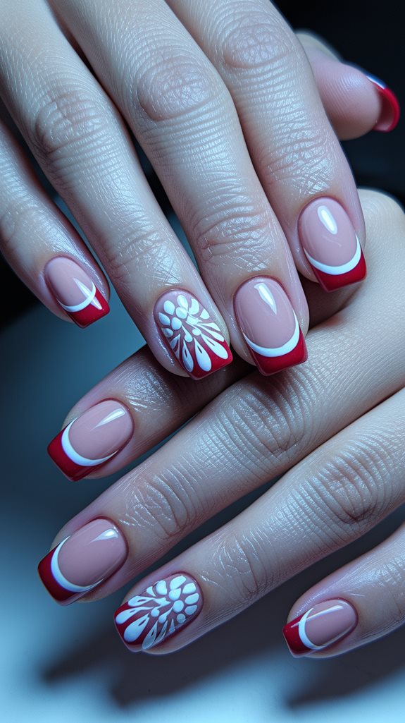 floral art with red tips