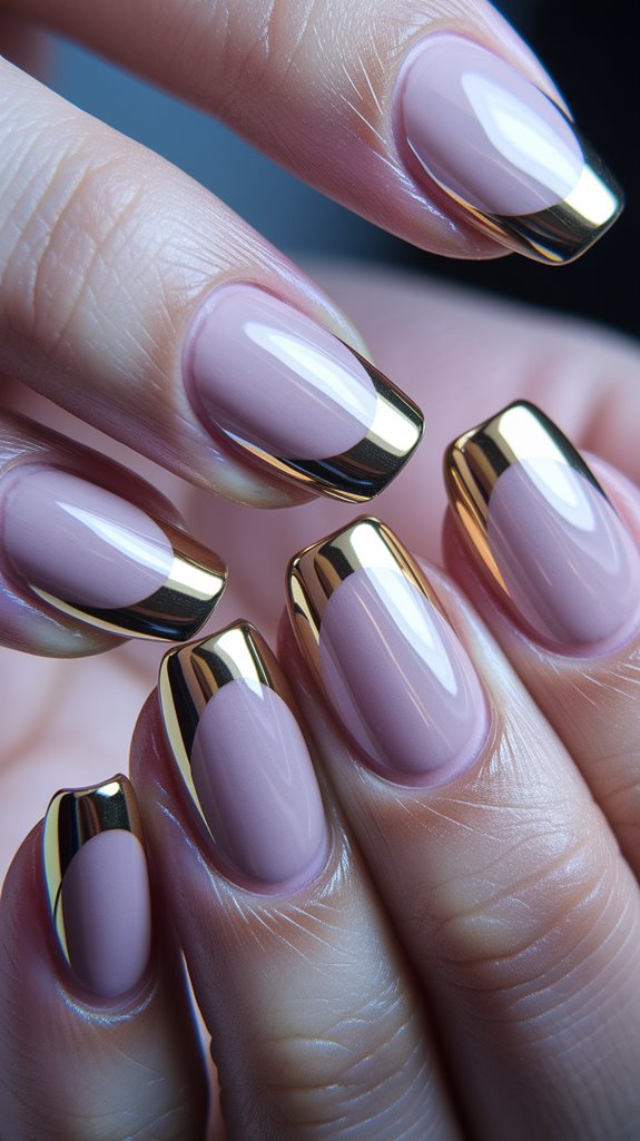 glistening metallic nail design