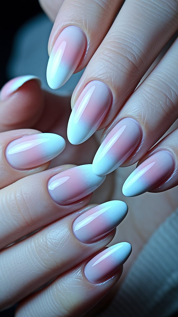 gradient french nail design