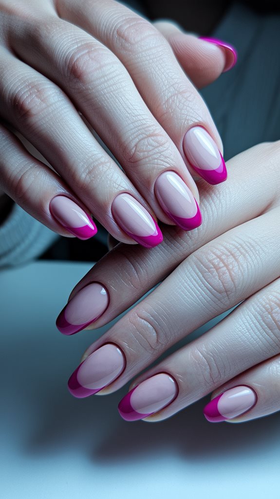 gradient pink nail design