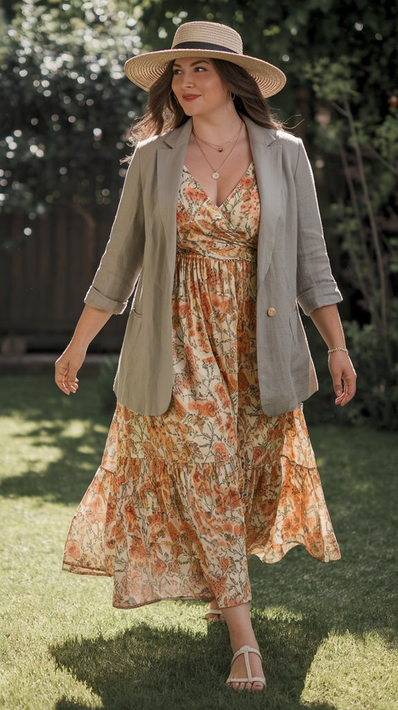 linen blazer over sundress