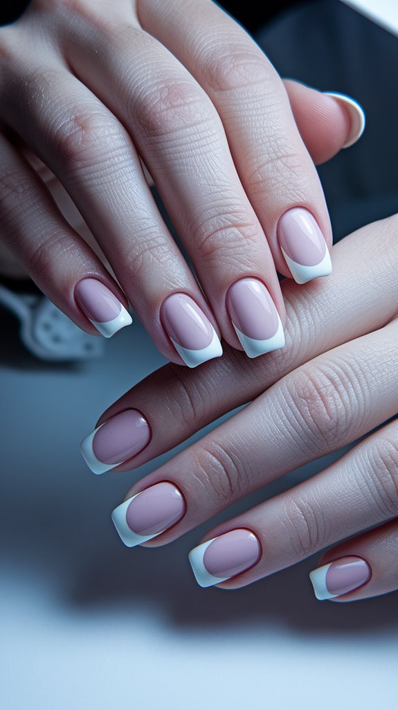 pastel pink nail tips