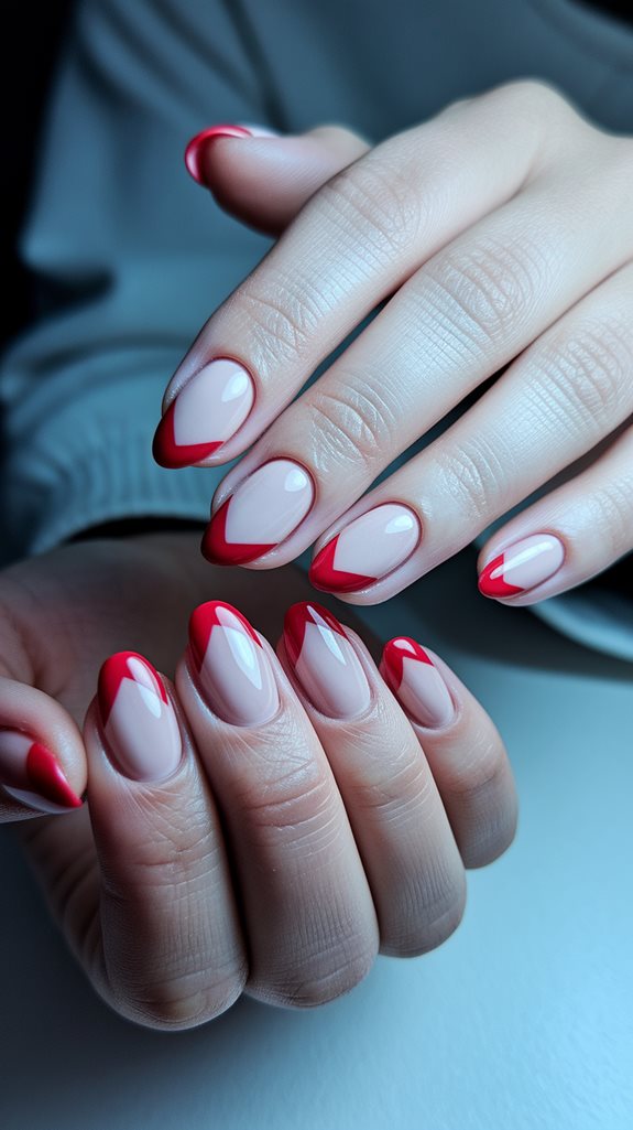 red tipped heart shapes