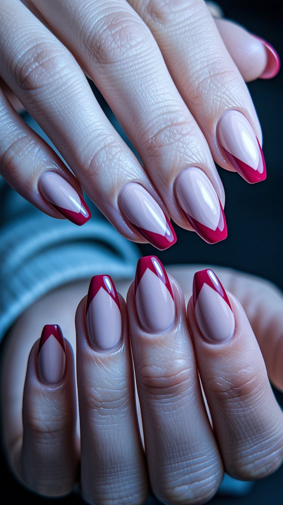 red tipped v shape design