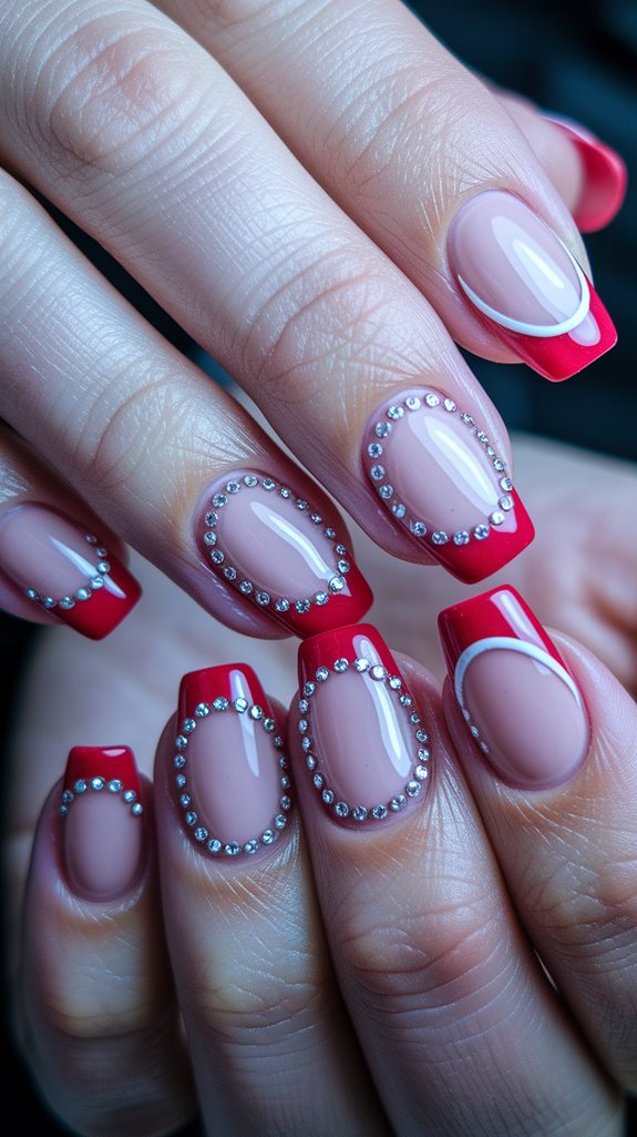 rhinestone embellished red tips