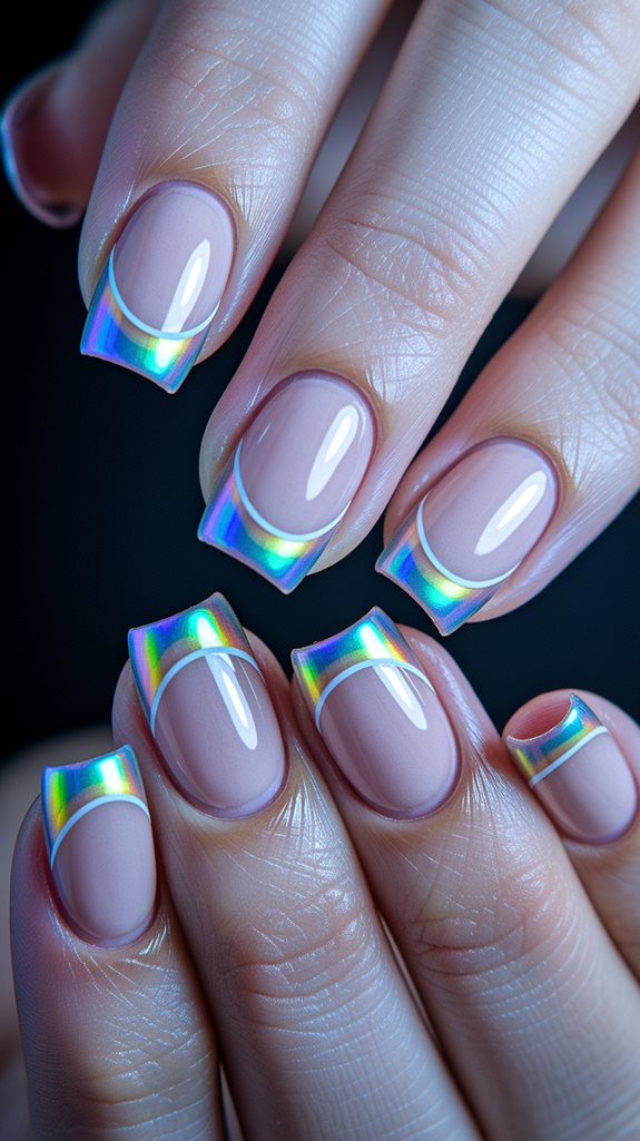 shimmering holographic nail design