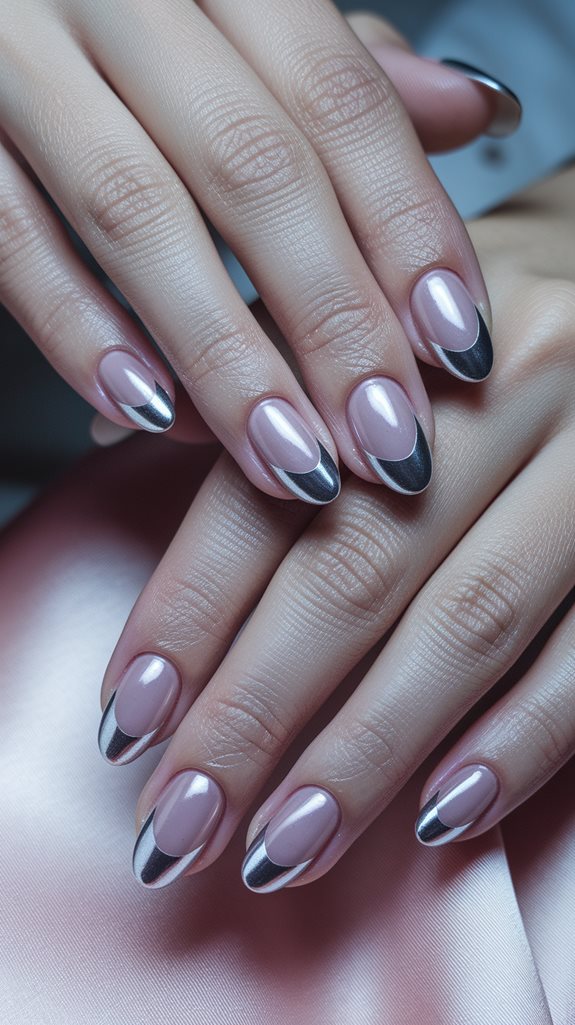 shiny metallic nail design
