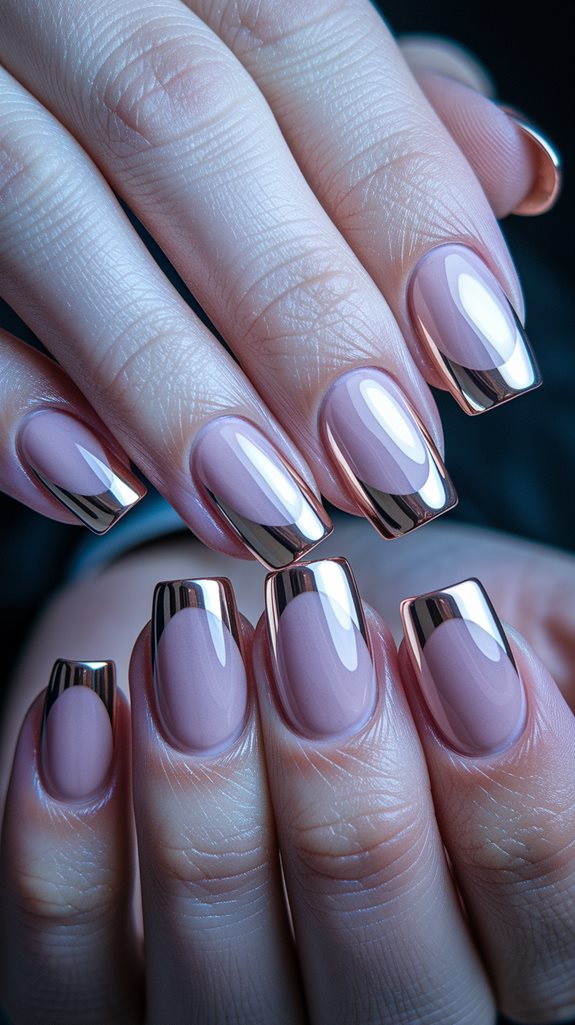 shiny pink metallic highlights