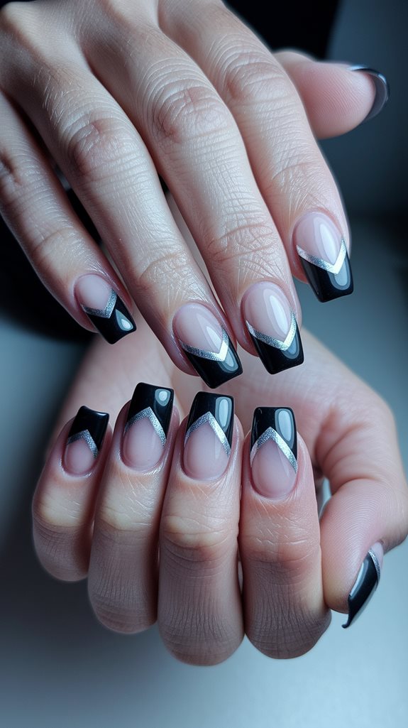silver striped black tips