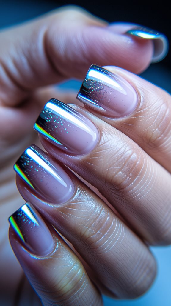 sparkling chrome nail design