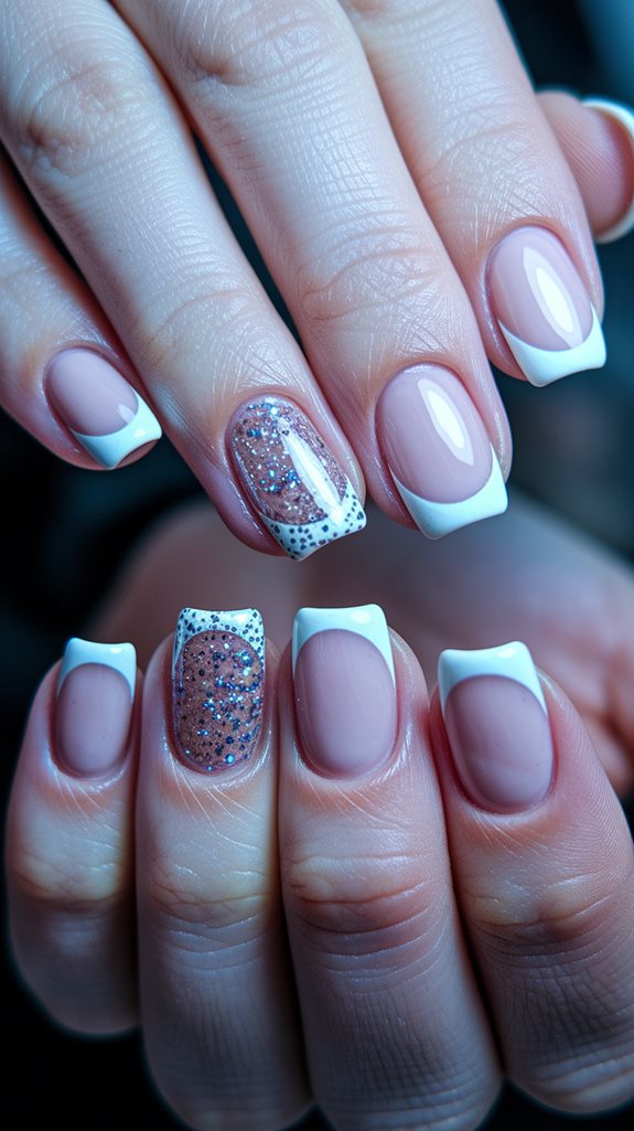 sparkling french manicure design