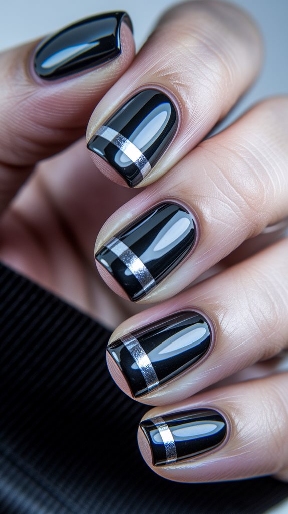 striped black tip design
