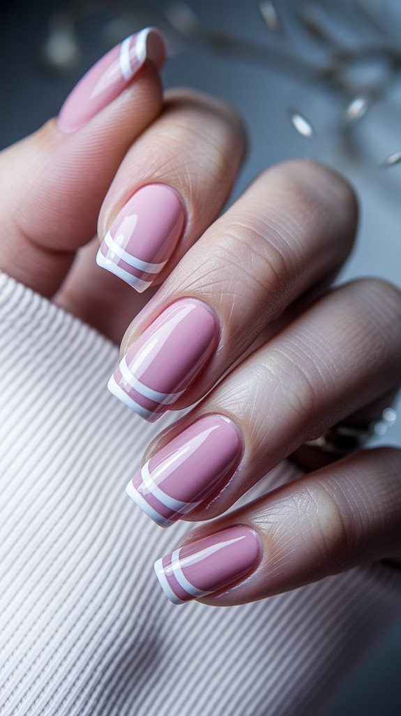 striped pink tipped design