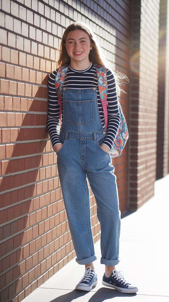 stylish overalls with stripes