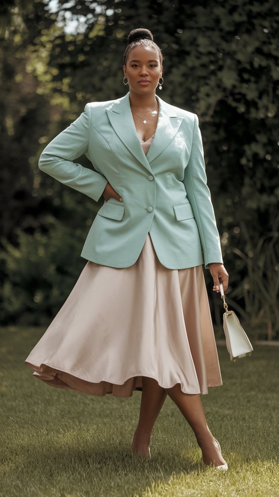 stylish pastel blazer outfit