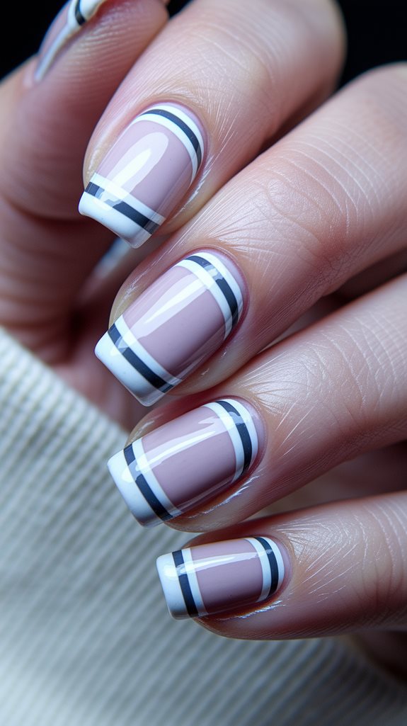 stylish striped nail design
