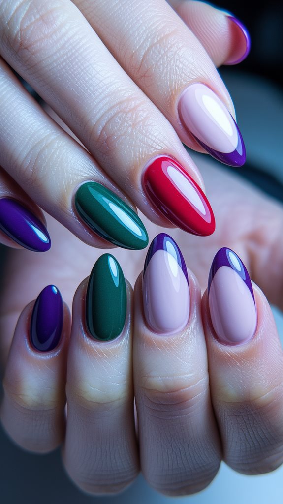 vibrant colored nail design
