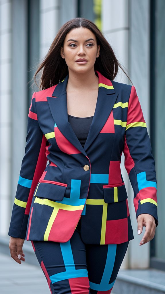 vibrant graphic print blazer