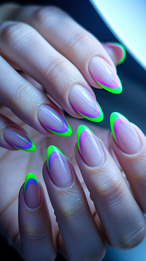 vibrant neon nail design