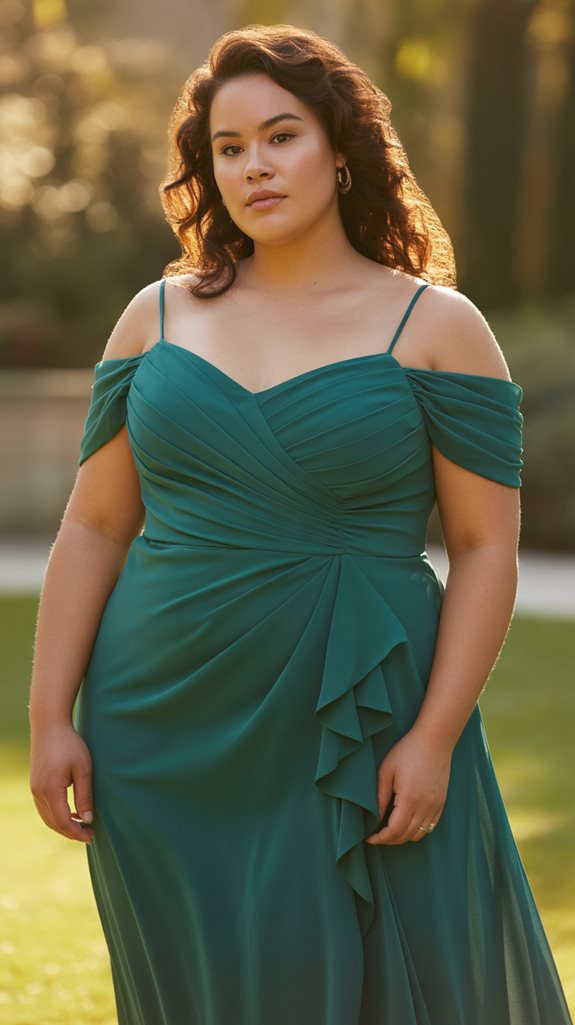 chic plus size off shoulder gown
