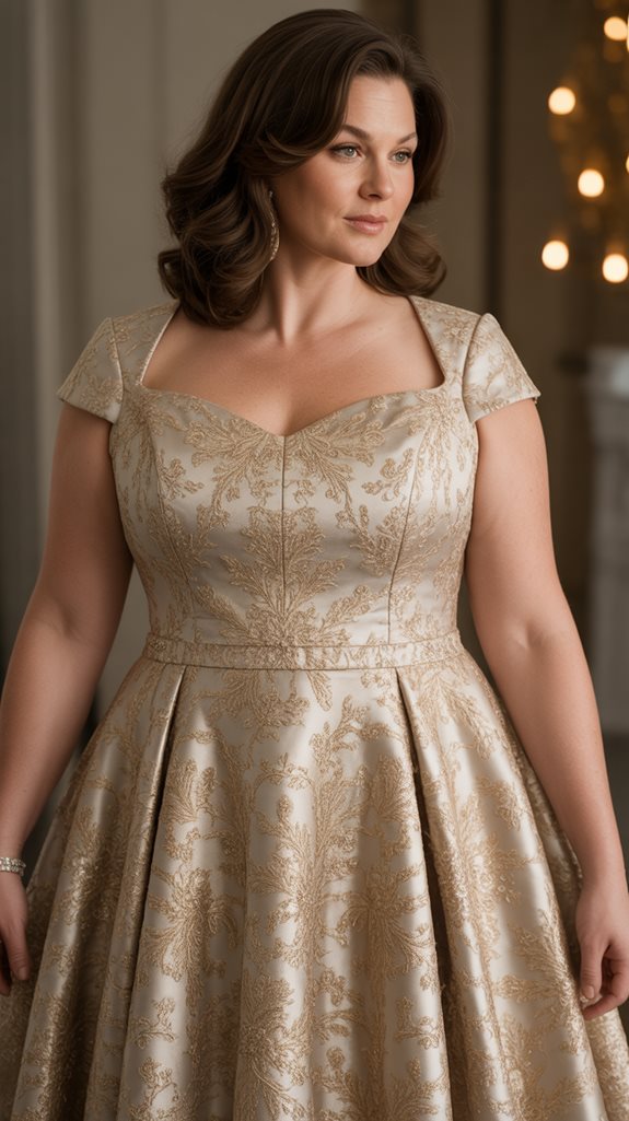 elegant brocade fit flare