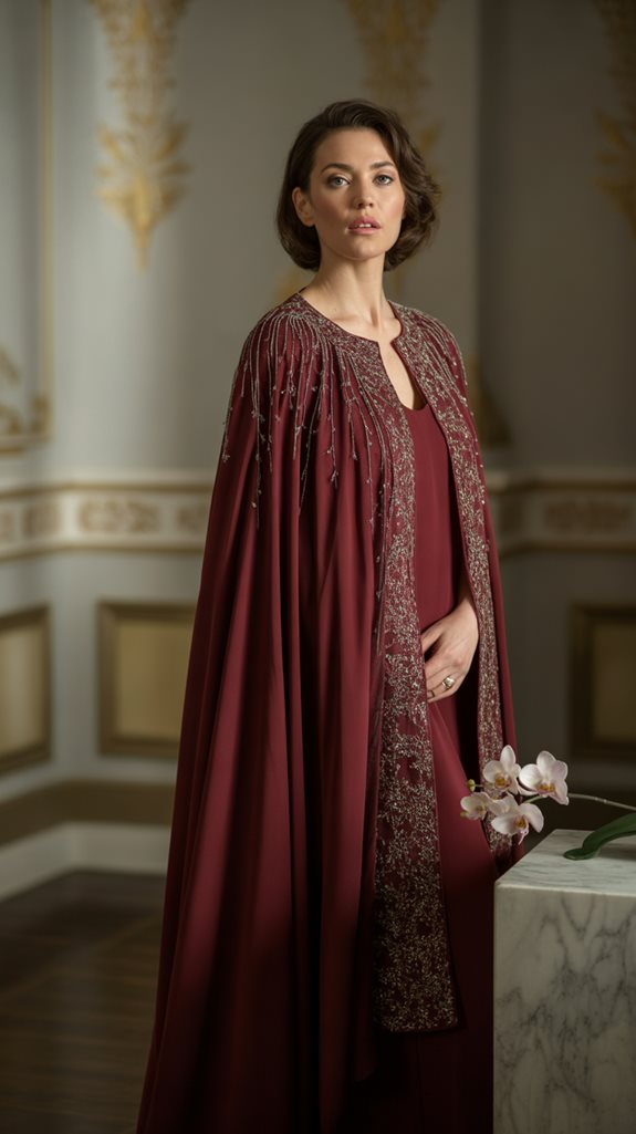 elegant dramatic cape dresses
