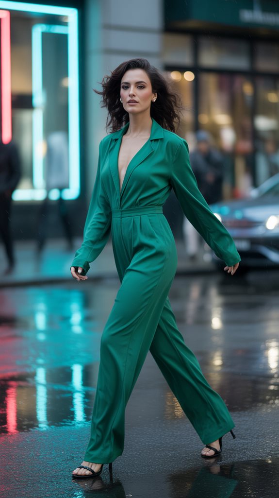 elegant jumpsuit chic heels