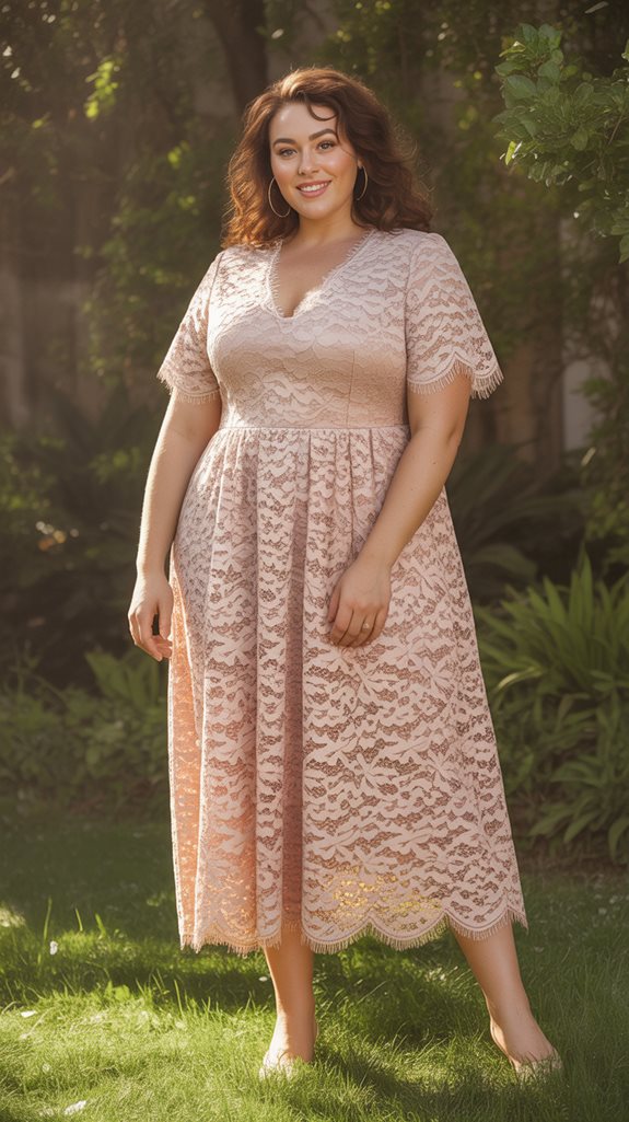 elegant lace midi dress