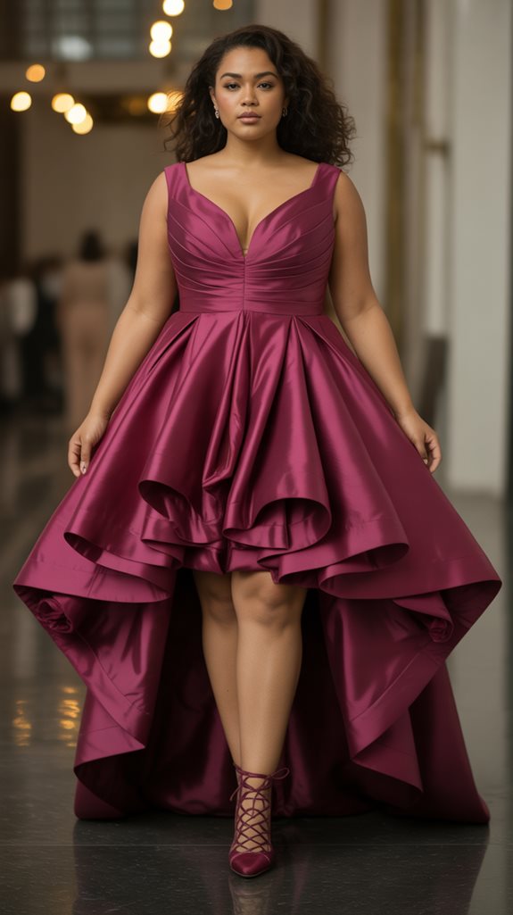 elegant plus size high low dresses