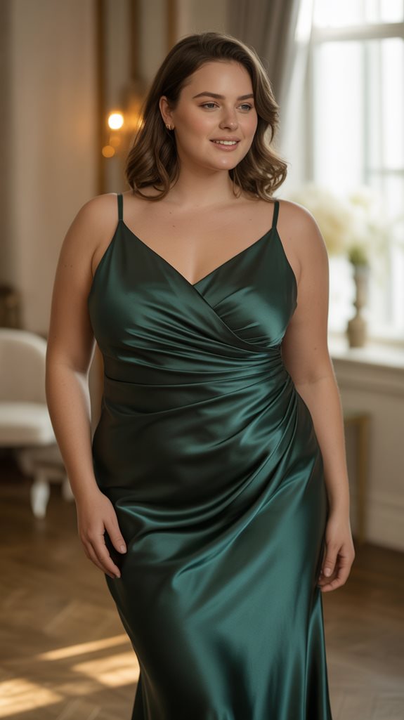 elegant satin midi dress
