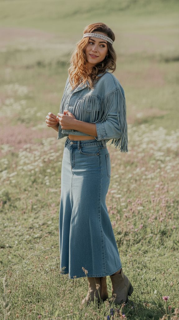 fringe jacket with denim