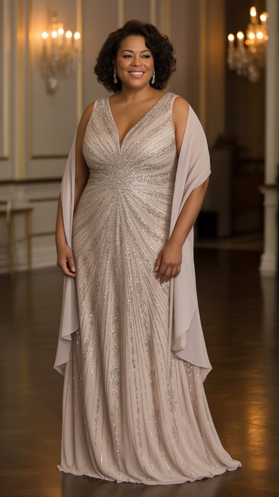 glamorous sequined wedding gown