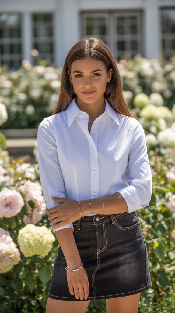 preppy outfit with button down