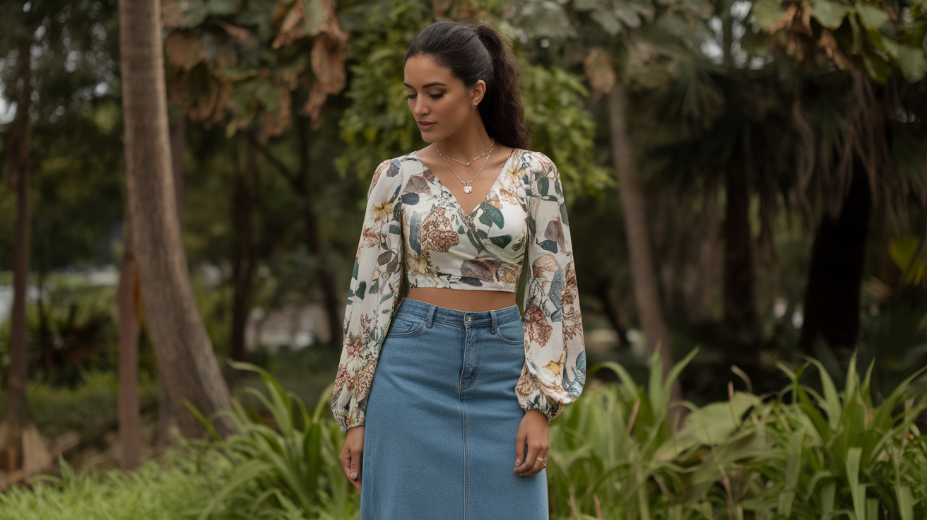 Long Jean Skirt Outfits