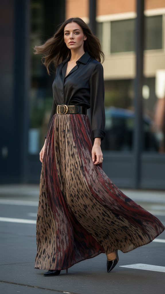 belted maxi skirt elegance