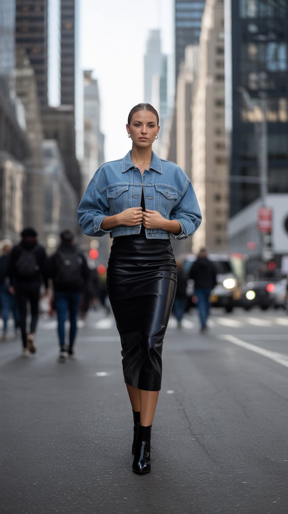 denim jacket pencil skirt