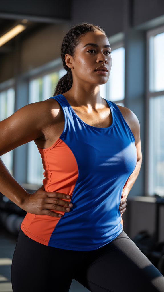 dynamic sporty color block tanks
