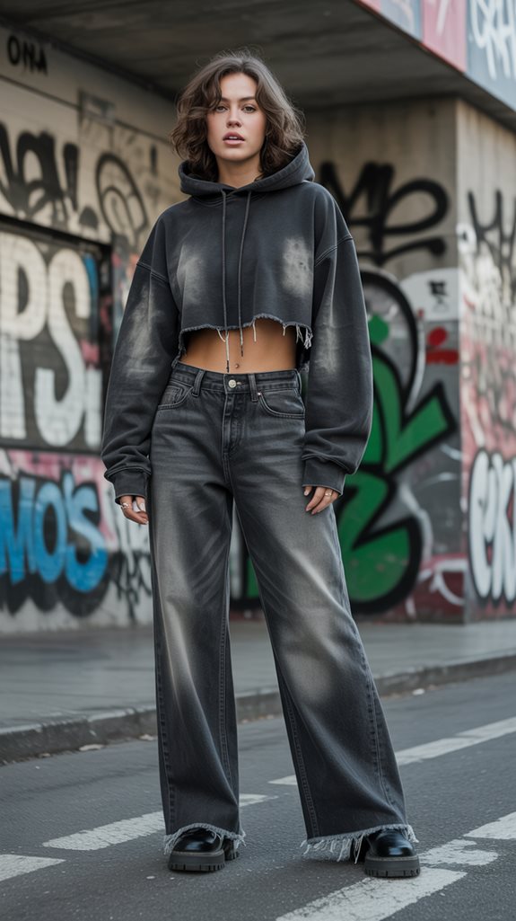 grunge style cropped outfit